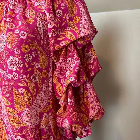 CeCe multi colour floral paisley crepe blouse - Picture 3 of 7